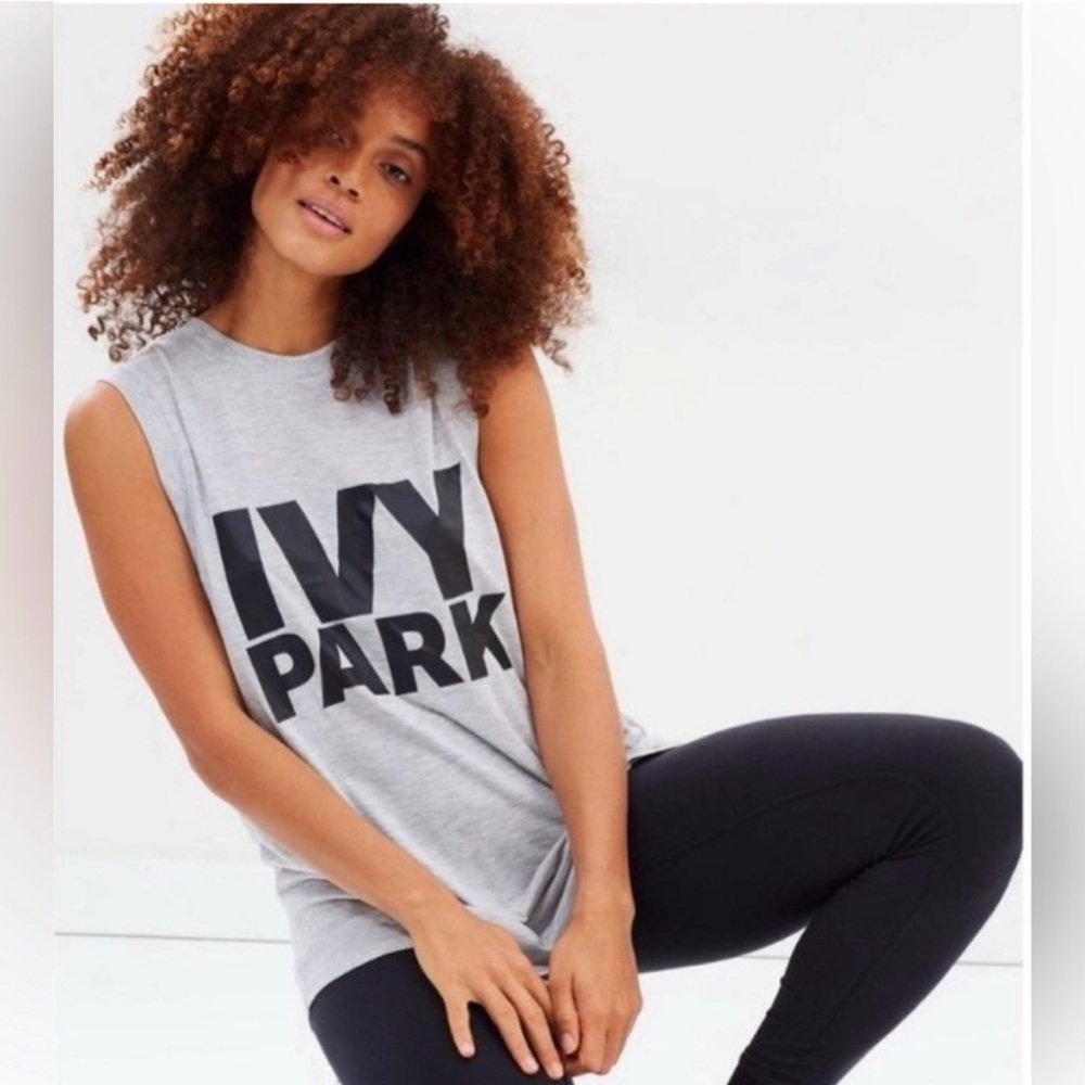 Ivy Park Gray Heathered Muscle Tank Top Shirt